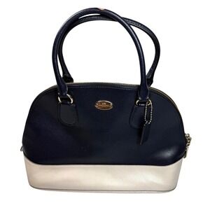 COACH Cora Crossgrain‎ Domed Satchel F34491 Midnight/Chalk Hang Tag NO STRAP Y2k